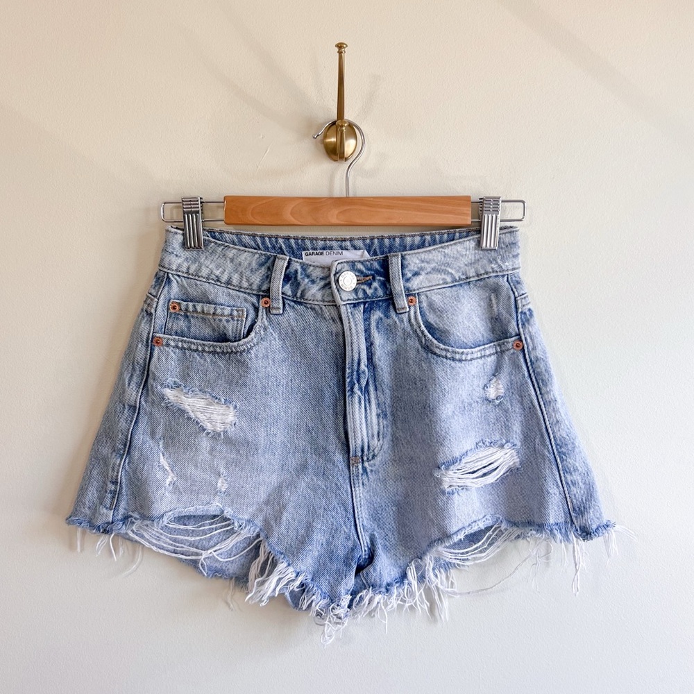 Garage Distressed Denim Festival Shorts